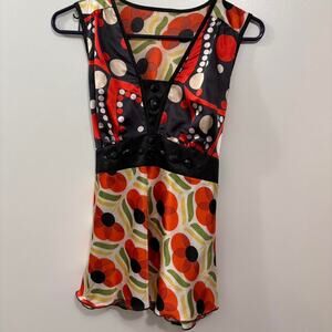 Multi patterned indie tank top features